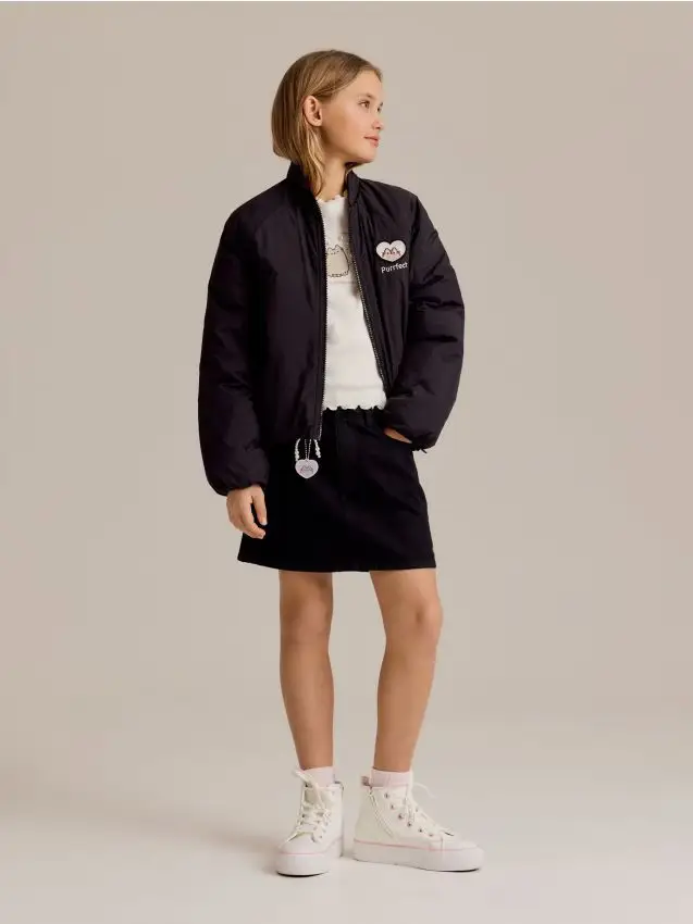 Gonna in denim Pusheen - nero