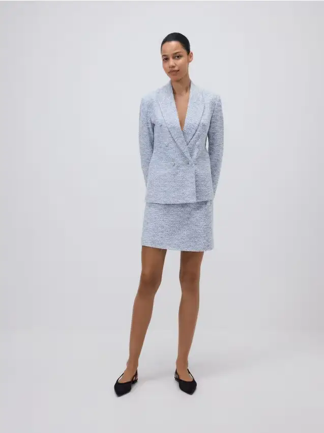 Gonna in maglia - blu pallido