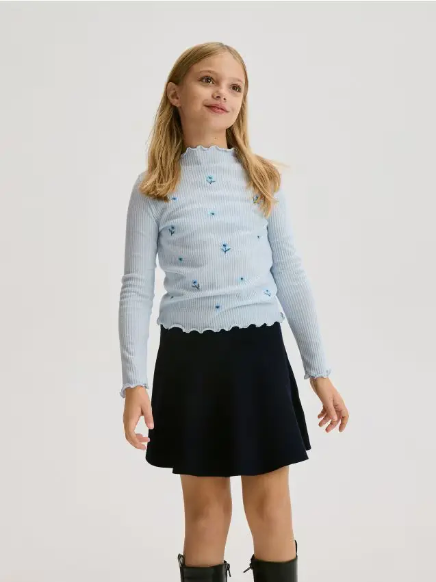 Gonna in maglia - blu scuro