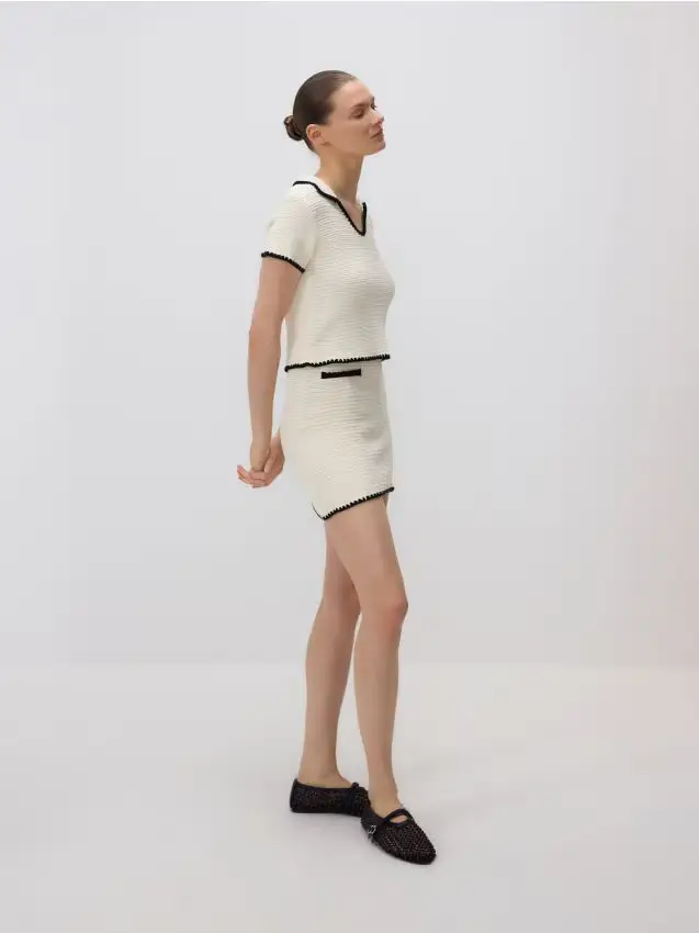 Gonna in maglia - panna