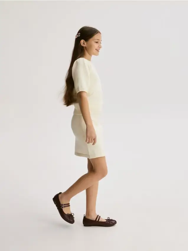 Gonna in maglia - panna