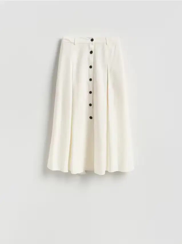 Gonna in misto viscosa - bianco