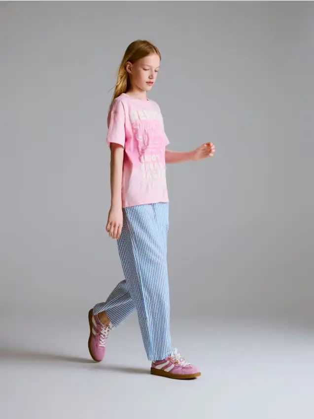 Gonna in tessuto stropicciato in misto viscosa - azzurro