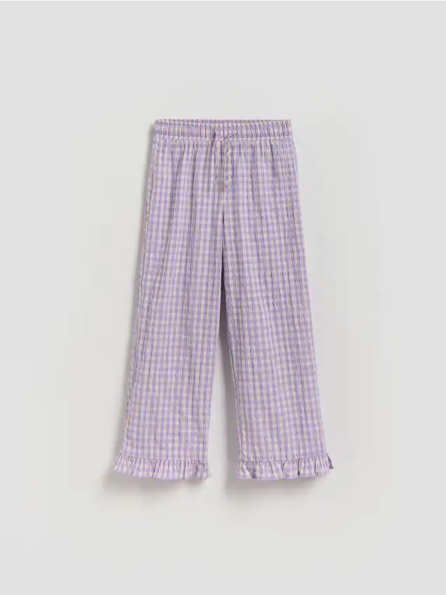 Gonna in tessuto stropicciato in misto viscosa - lavanda