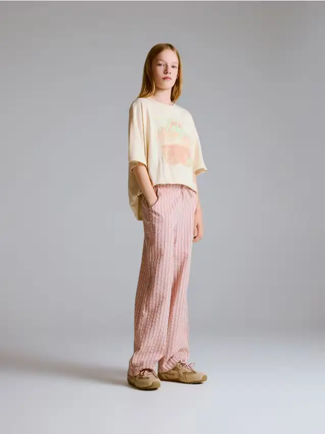 Gonna in tessuto stropicciato in misto viscosa - multicolore