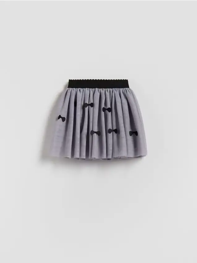 Gonna in tulle con fiocchi - grigio scuro