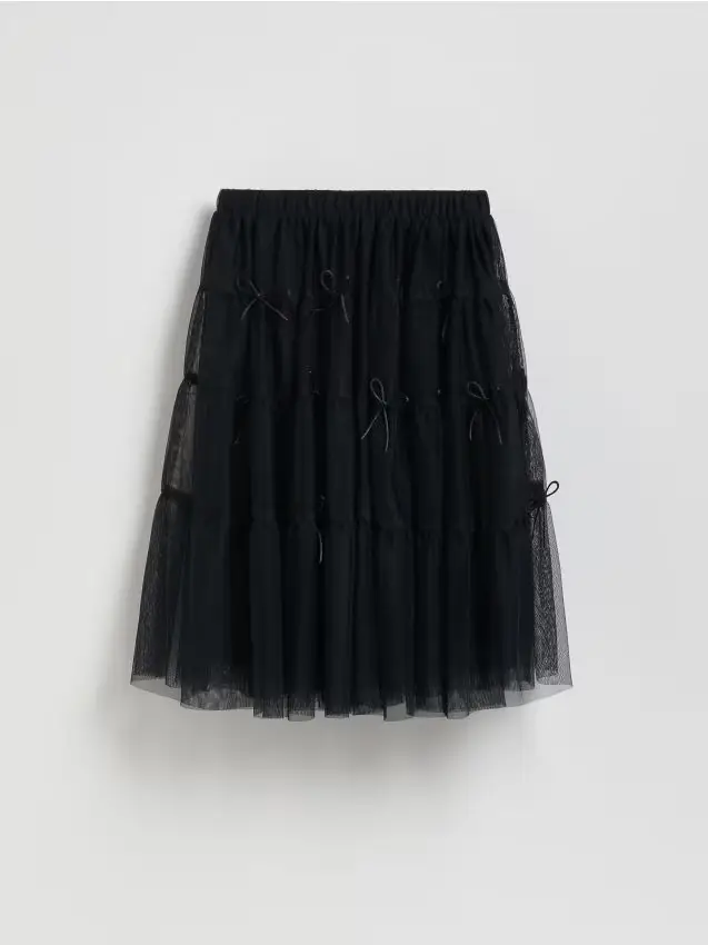 Gonna in tulle con fiocchi - nero