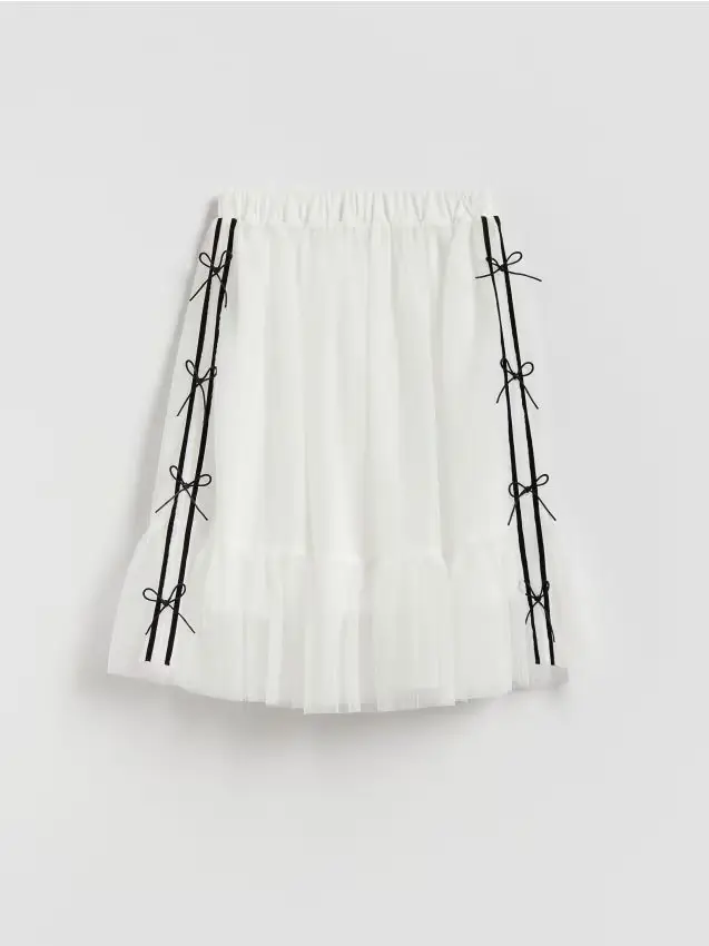 Gonna in tulle con fiocchi - panna