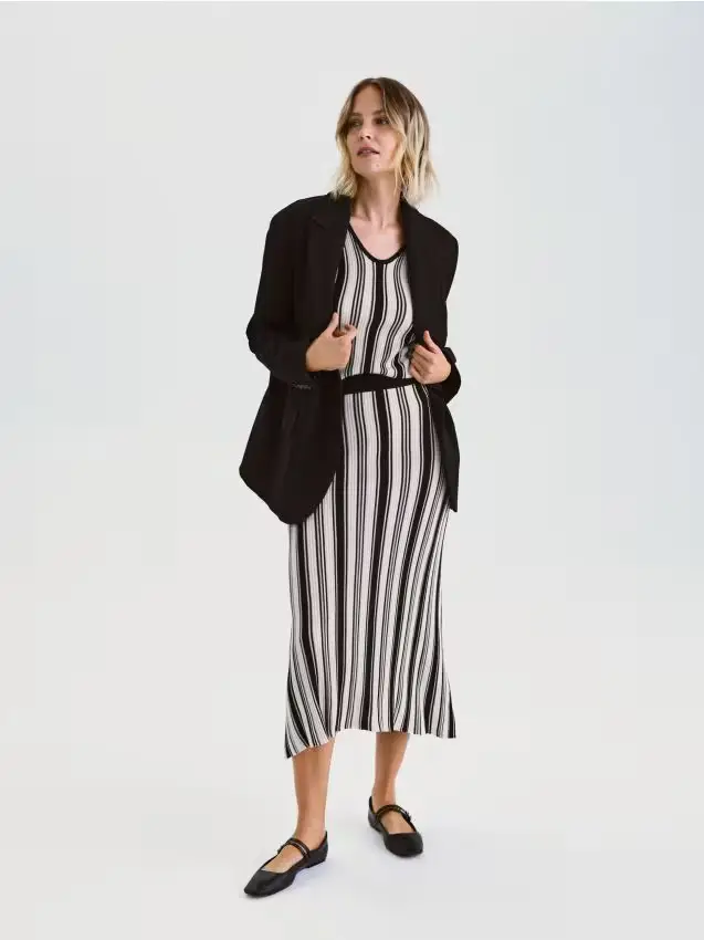 Gonna in viscosa a righe - multicolore