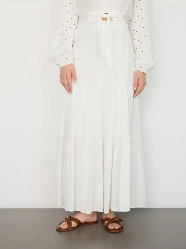 Gonna in viscosa - bianco