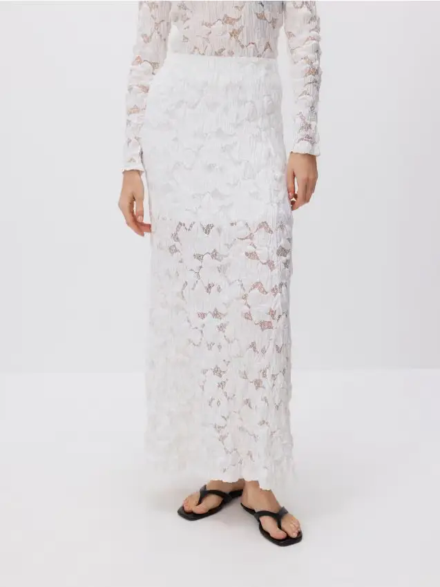 Gonna maxi strutturata - bianco