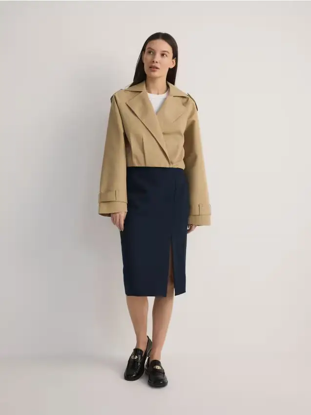 Gonna midi a tubino - blu scuro