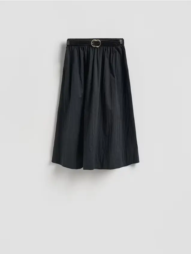 Gonna midi con cintura - nero