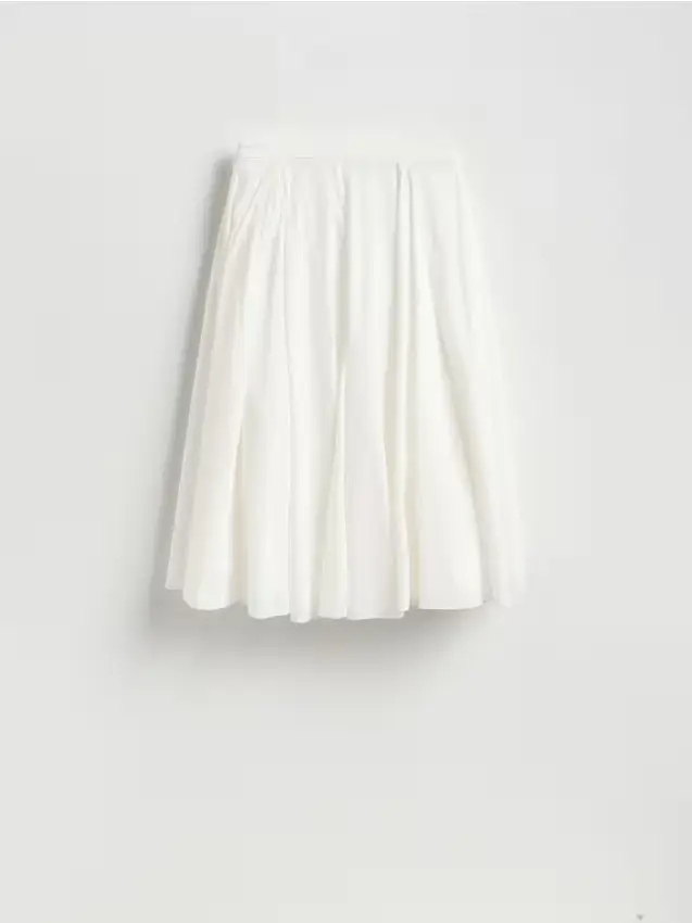 Gonna midi in cotone - bianco