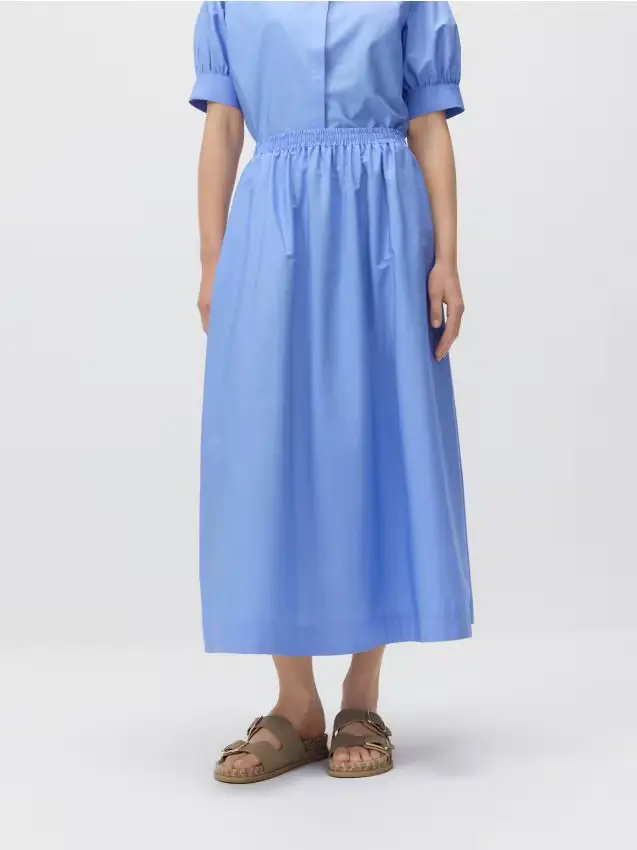 Gonna midi in cotone - blu