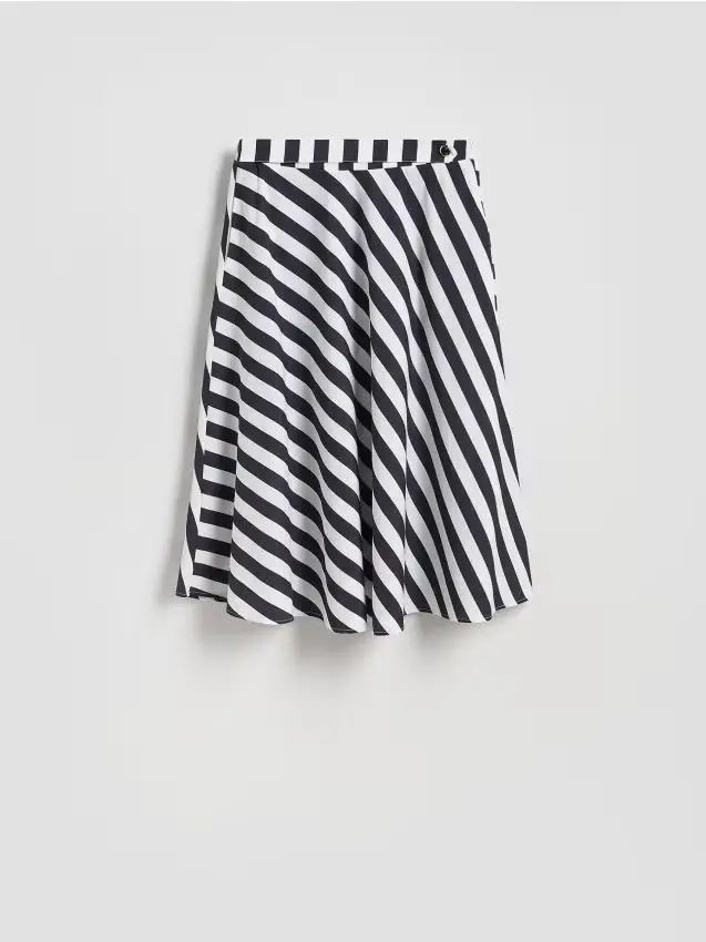 Gonna midi in cotone - blu scuro