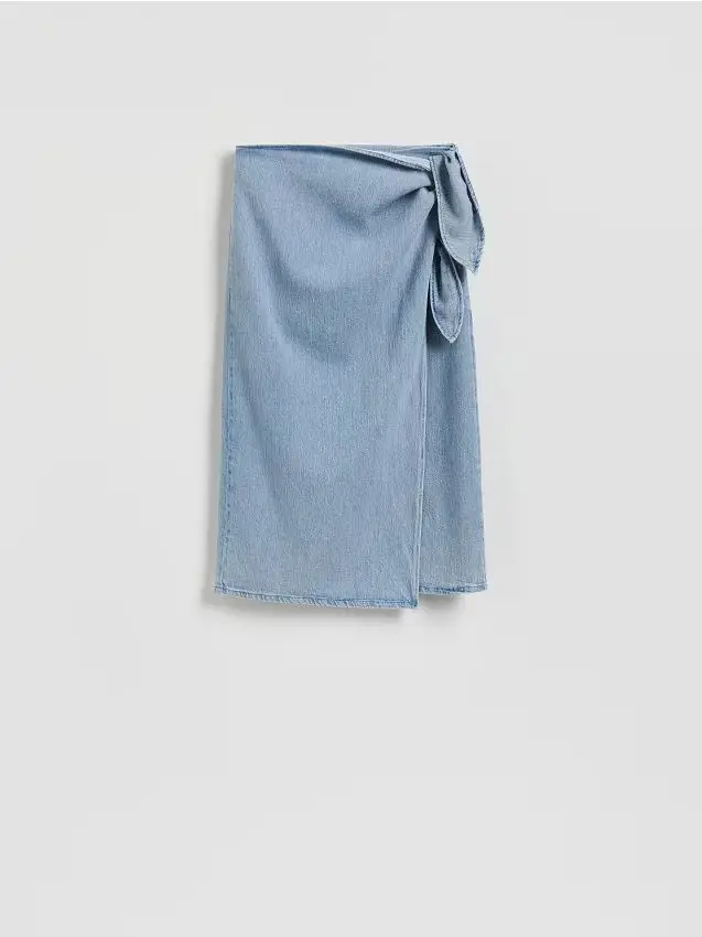 Gonna midi in denim - blu