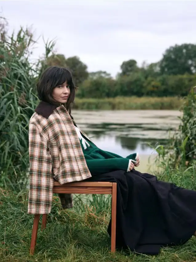 Gonna midi in lana - viola acciaio