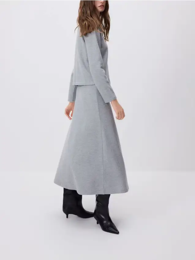 Gonna midi in maglia - grigio scuro