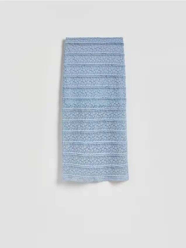 Gonna midi in pizzo - blu pallido