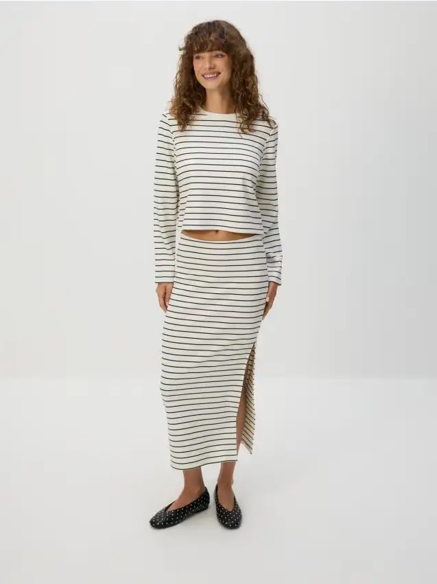 Gonna midi misto viscosa - multicolore