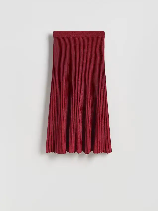 Gonna midi plissettata - maroon