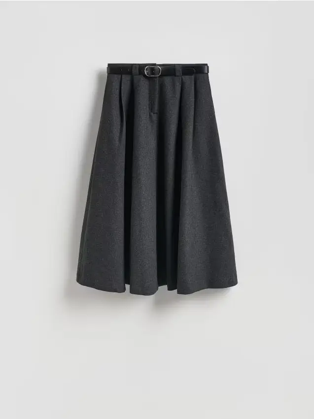 Gonna misto lana - grigio scuro