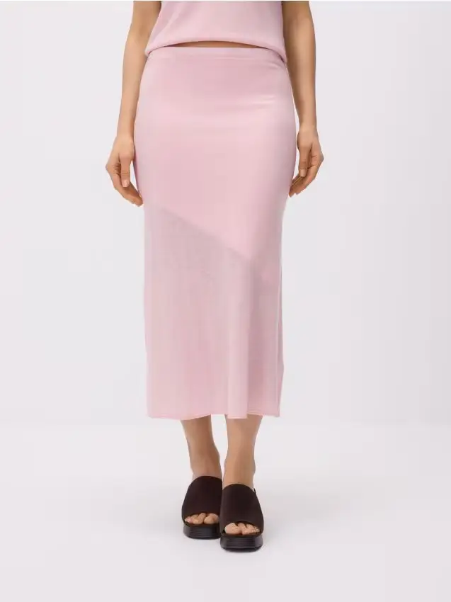 Gonna misto lana - rosa