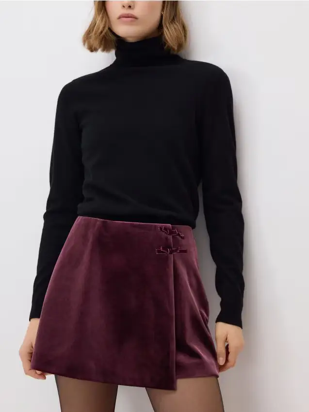 Gonna-pantaloncini con fiocchi - bordeaux