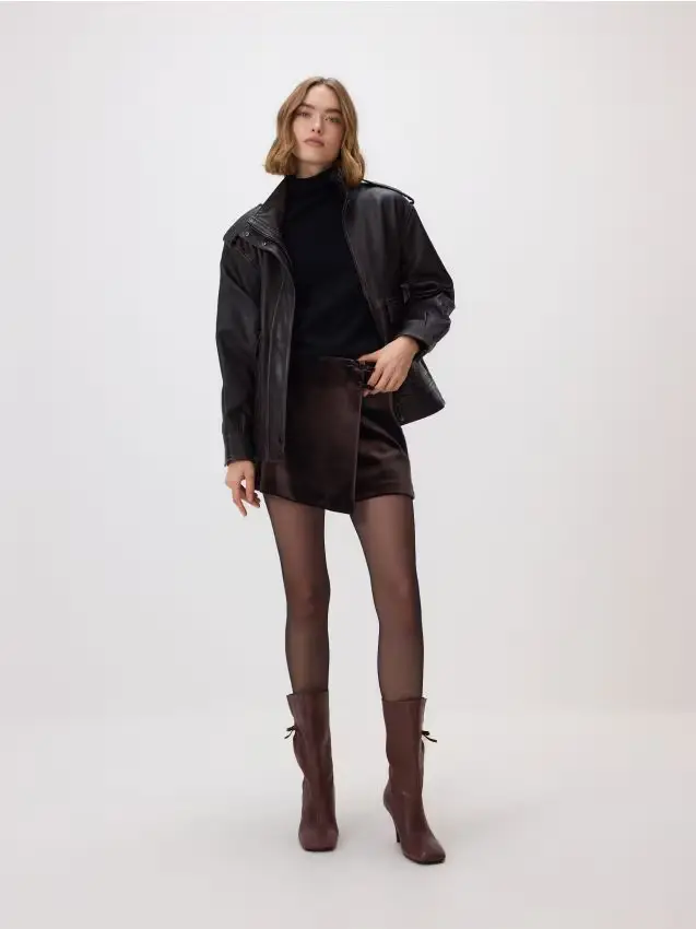 Gonna-pantaloncini con fiocchi - marrone scuro