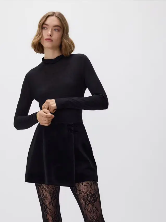 Gonna-pantaloncini con fiocchi - nero