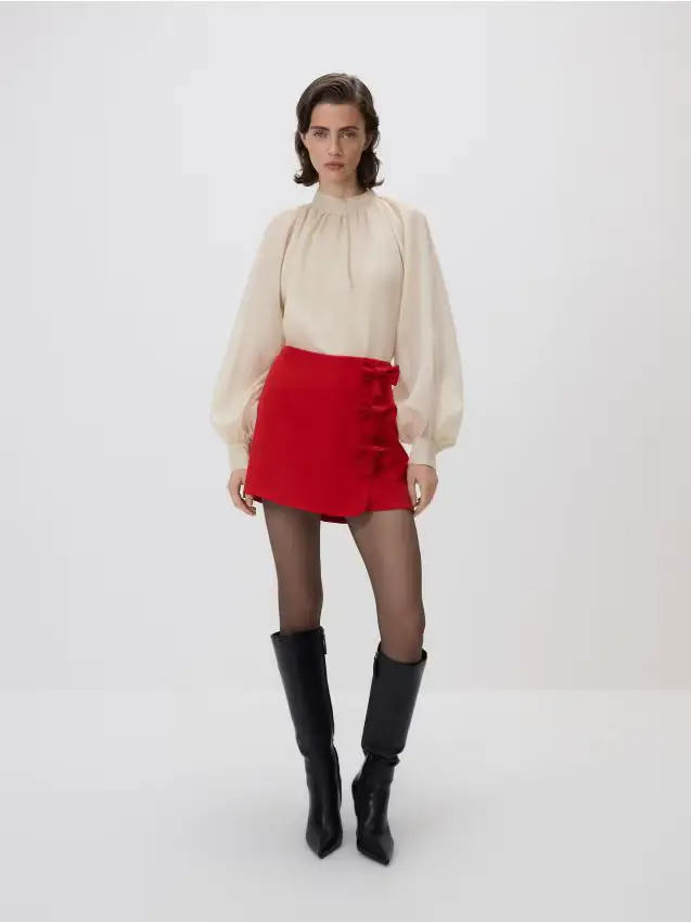 Gonna-pantaloncini con fiocchi - rosso