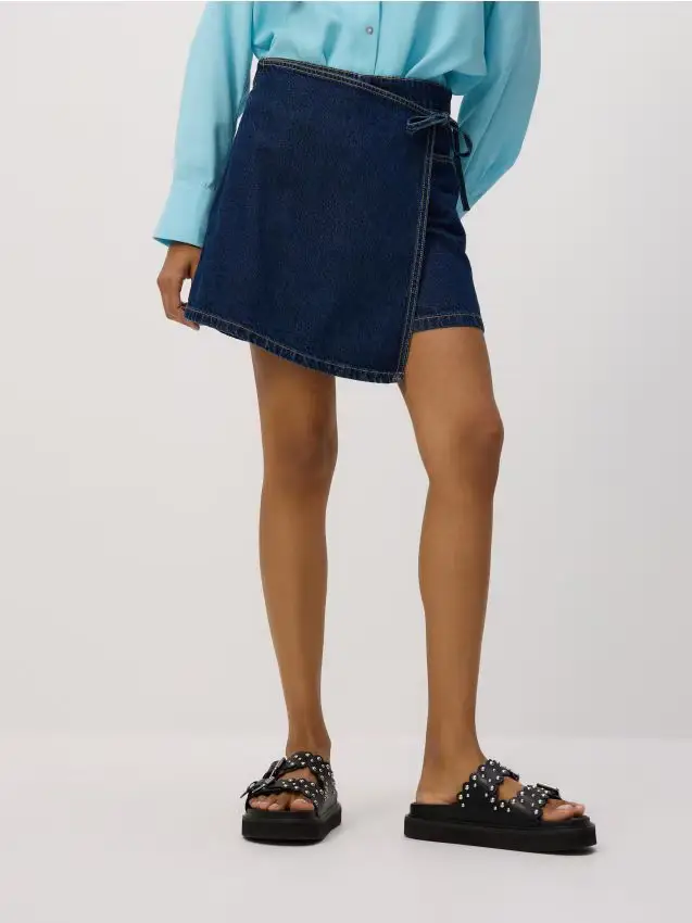 Gonna-pantaloncini in jeans - blu scuro