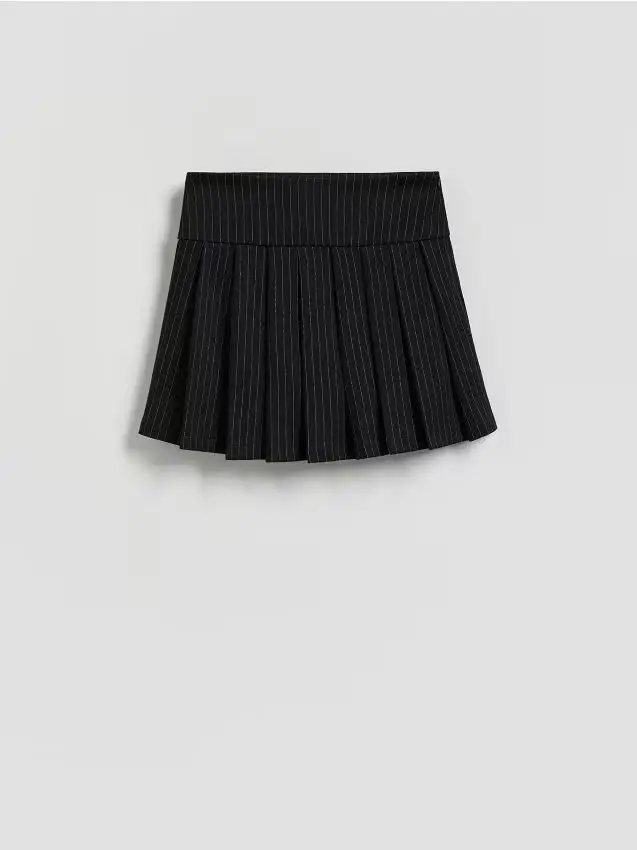 Gonna-pantaloncino plissettata in viscosa - grigio scuro