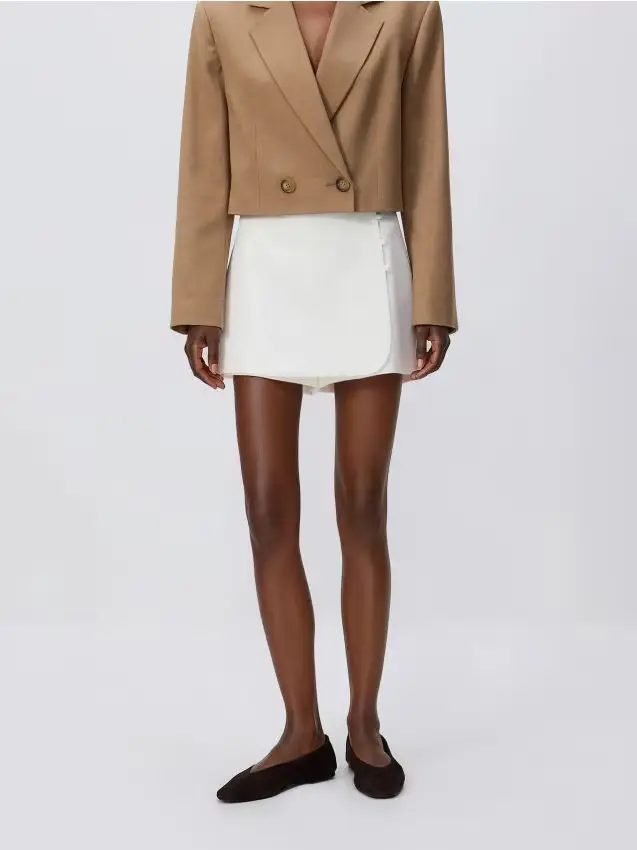 Gonna pantalone con aggiunta di viscosa - bianco