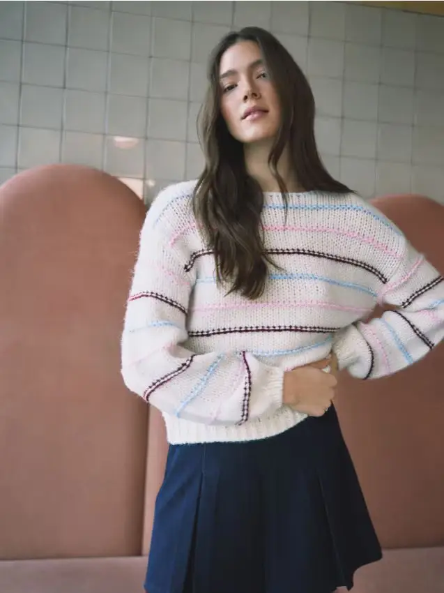 Gonna pantalone con aggiunta di viscosa - blu scuro