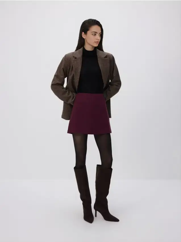 Gonna pantalone con aggiunta di viscosa - bordeaux