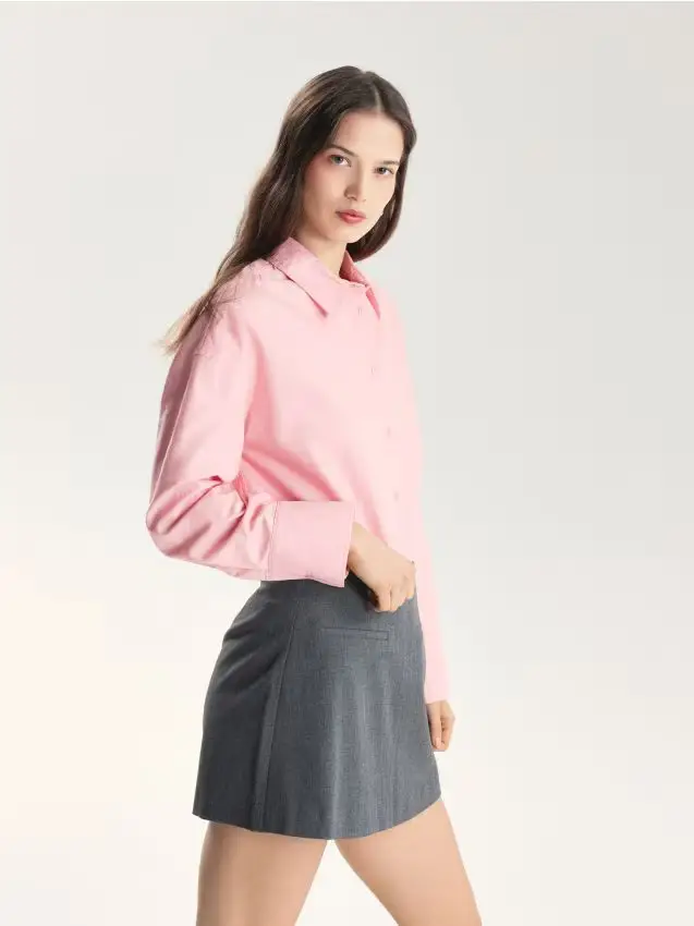 Gonna pantalone con aggiunta di viscosa - grigio scuro