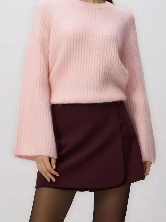 Gonna pantalone con aggiunta di viscosa - maroon