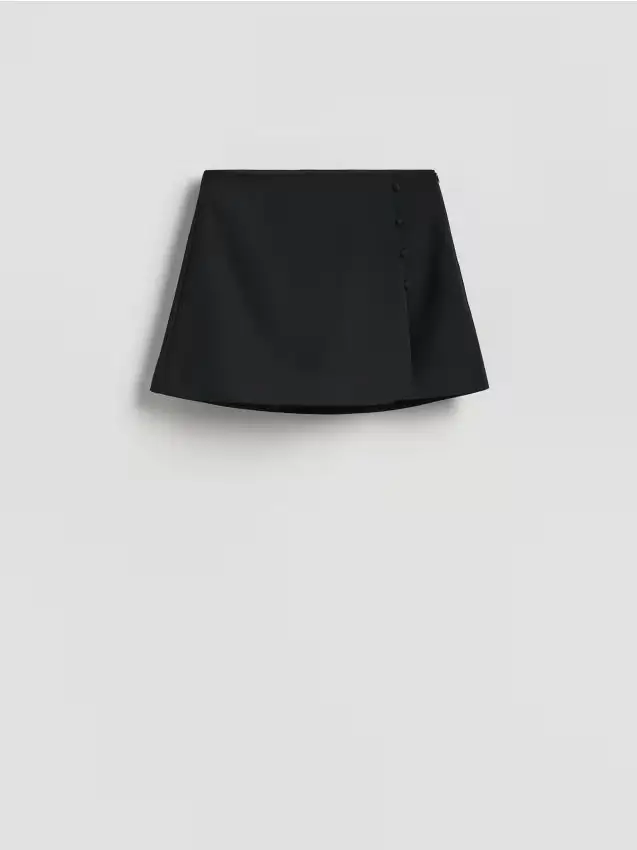 Gonna pantalone con aggiunta di viscosa - nero