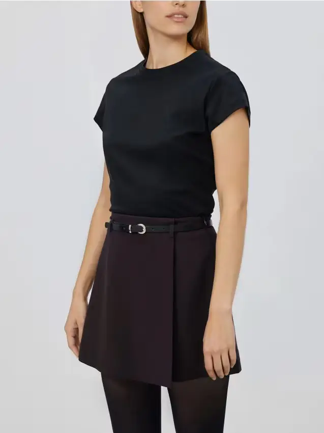 Gonna pantalone con cintura - marrone scuro