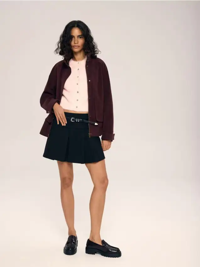 Gonna pantalone con cintura - nero