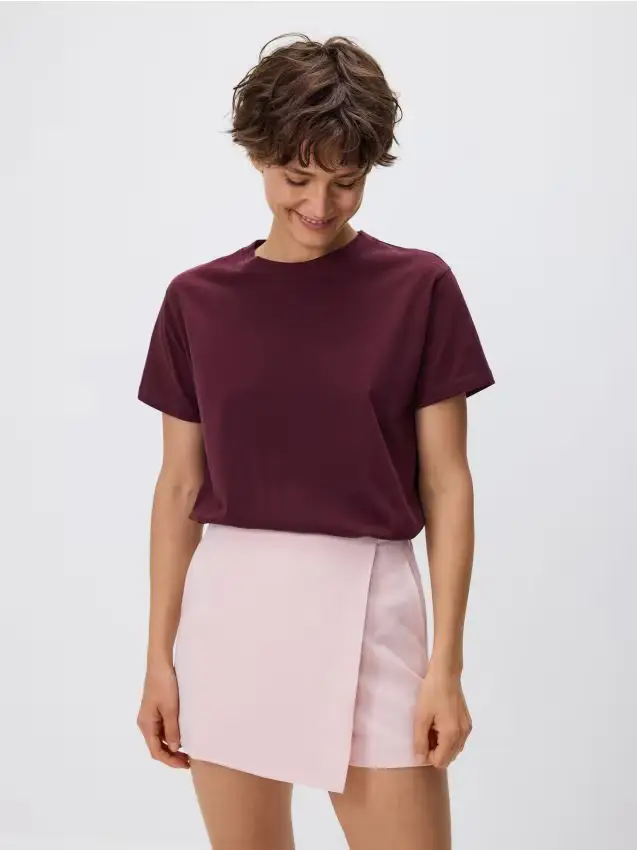 Gonna pantalone in misto viscosa - rosa pastello