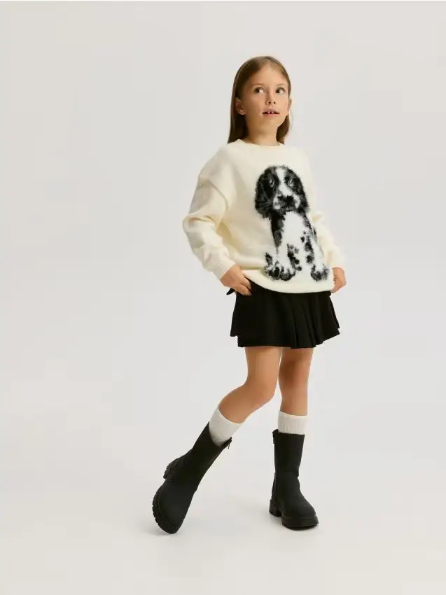 Gonna pantalone plissettata - nero