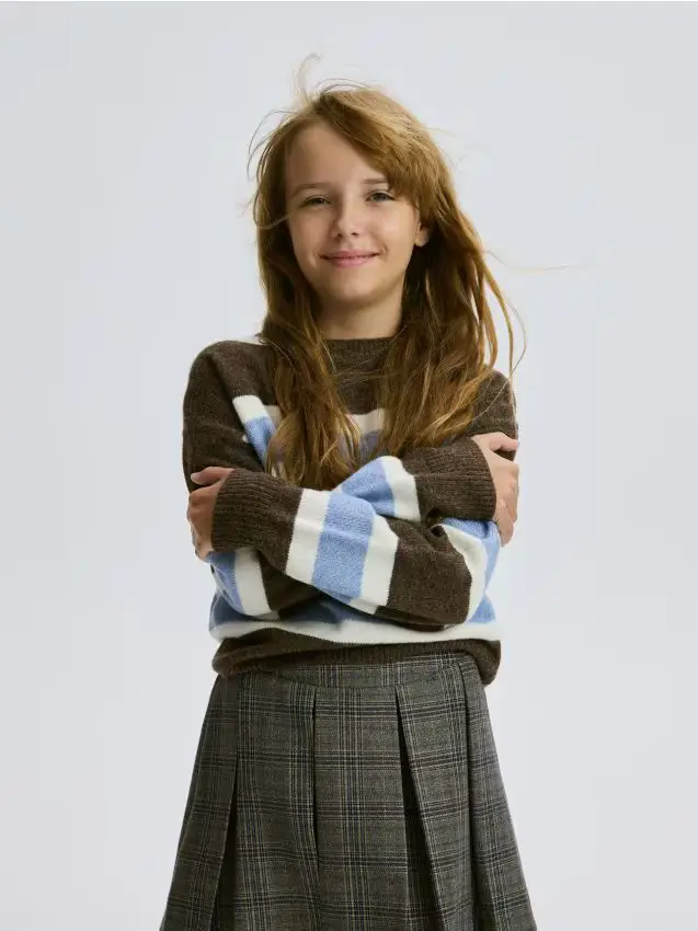 Gonna plissettata con pantaloncini - multicolore