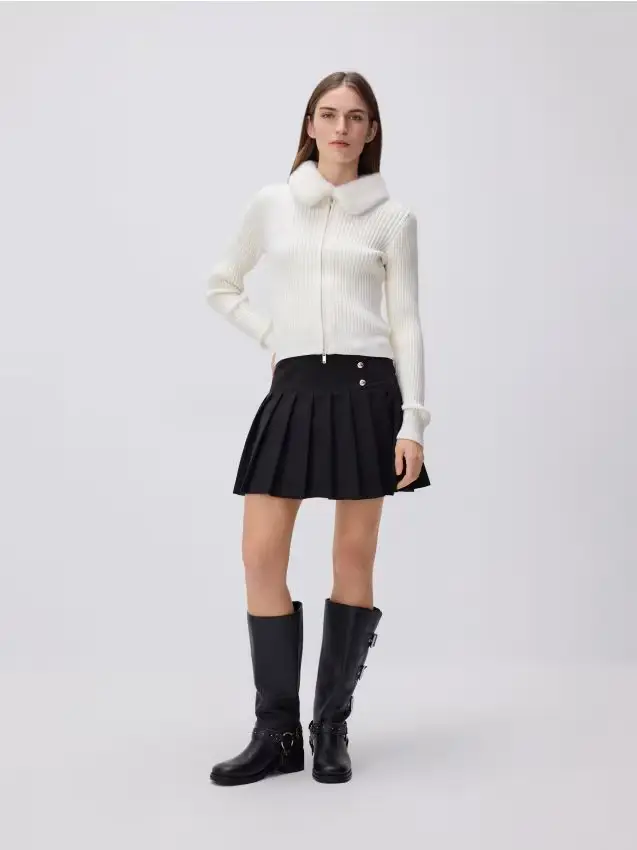 Gonna‑short plissettata - nero