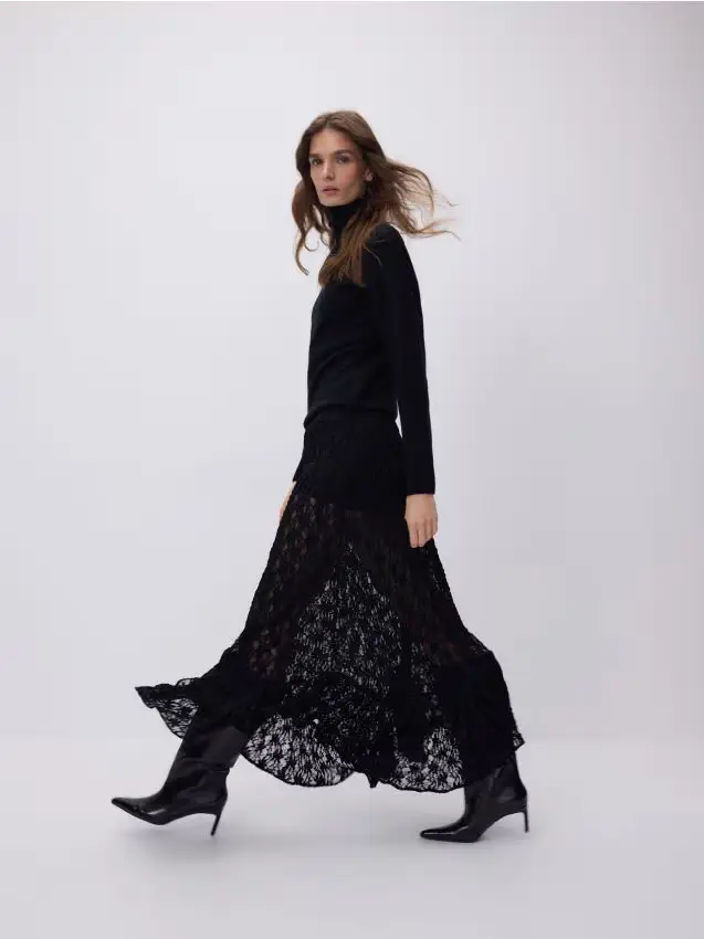 Gonna strutturata - nero