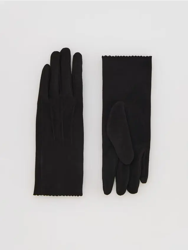 Guanti in camoscio sintetico - nero