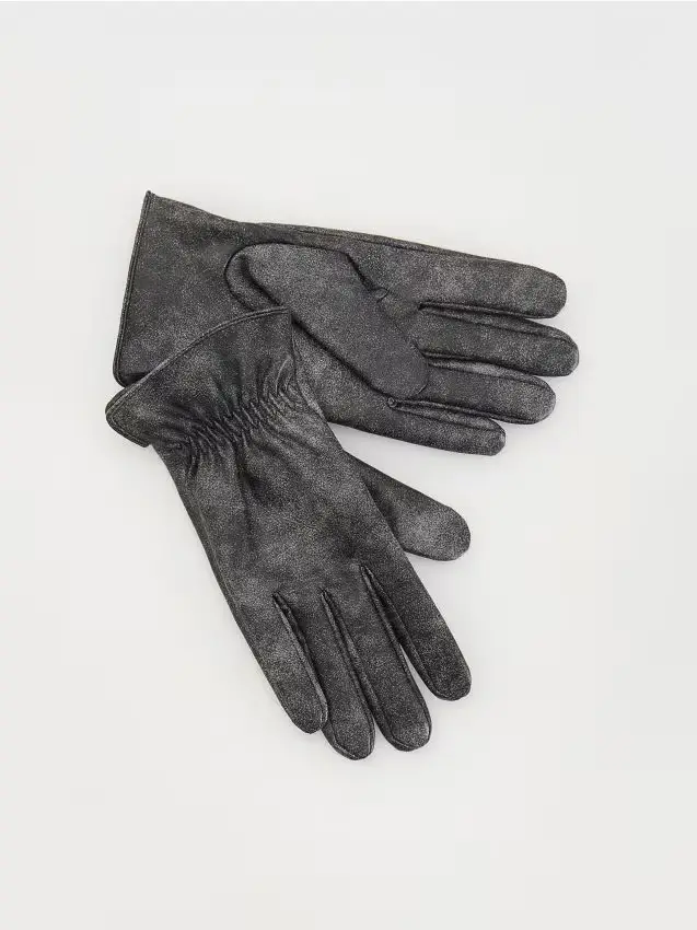 Guanti in eco pelle - nero