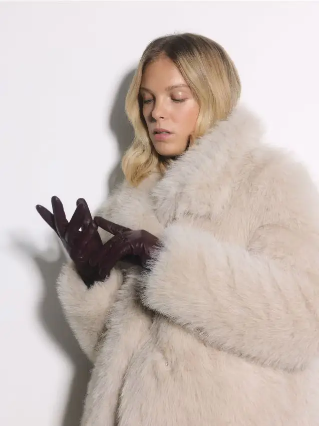 Guanti in pelle - maroon